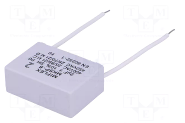 2.0/400VAC, 41,4x28,5x16mm, 3000h, polipropelena kondensators dzinējiem, MIFLEX