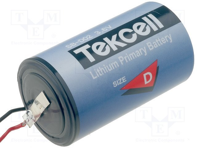 Litija baterija ar plakaniem izvadiem, lodēšanai, 3.6V, D, R20, 34*61mm, 19000mah, TEKCELL, 98.6g