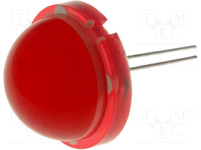 20mm, sarkana, 4...13mcd, 5.55V/20mA, 625nm, 120grad, gaismas diode