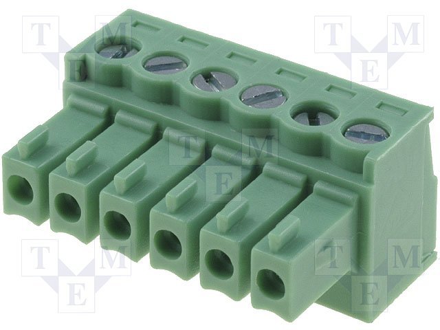 Terminal blocks vadam, ligzda, 6pin, 3.50mm, 0.5÷1.5mm2, taisns, 7A