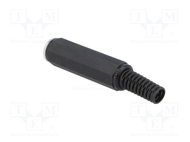 6.35mm ligzda, stereo, plastmasas, vadam, ar amortizatoru, vada max Ø6.3mm, LUMBERG