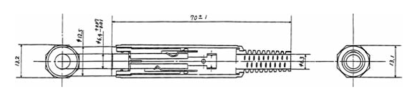 6.35mm ligzda, stereo, plastmasas, vadam, ar amortizatoru, vada max Ø6.3mm, LUMBERG