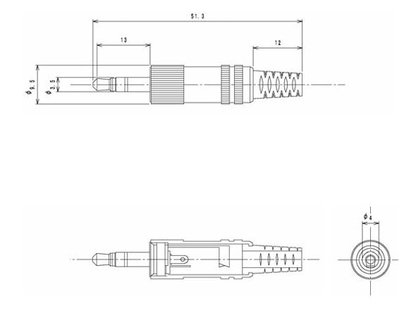 3.5mm štekers, stereo, metālisks, uz vadu, ar amortizatoru, LUMBERG