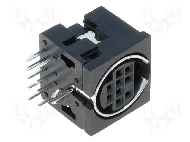 9PIN minidin ligzda, THT