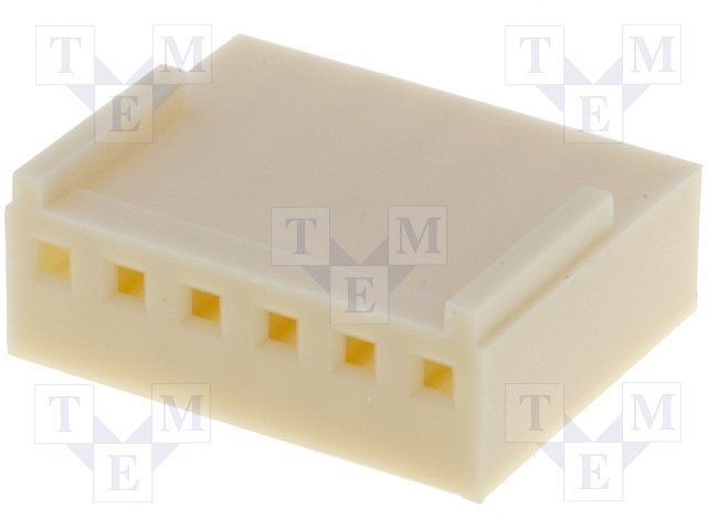 6pin, štekers/mama uz vadam, bez kontaktiem, solis=2.54mm, 250V/3A, NS25