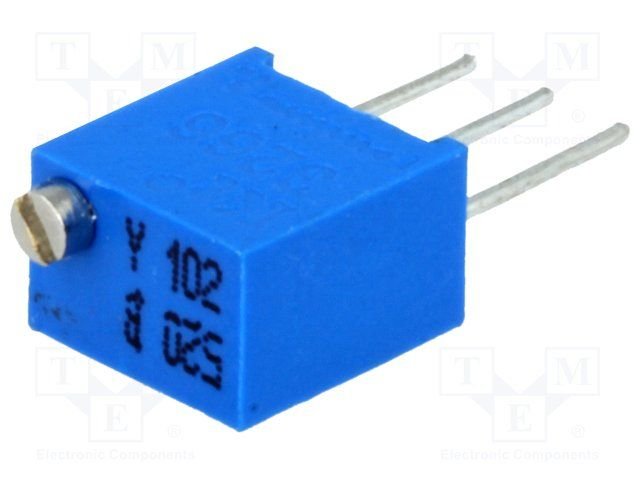 1K pieskaņošais daudzapgriezienu rezistors 250mW, regulators no augšas