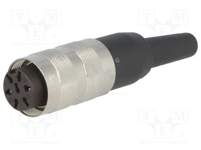 7Pin rūpņiecības savienotājs uz vadu "mama" dakša, 5A/300V, IP40, Ag, 360grad., apaļš, serija C091A, Pēc iepriekšēja pasūtījuma