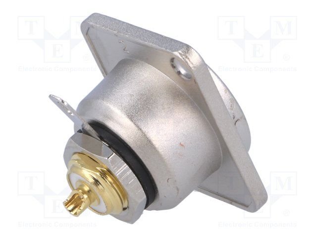 RCA ligzda, šasijai, GOLD, lodejama, sudrabota krasa, balts, 26x31x26.3mm, AMPHENOL