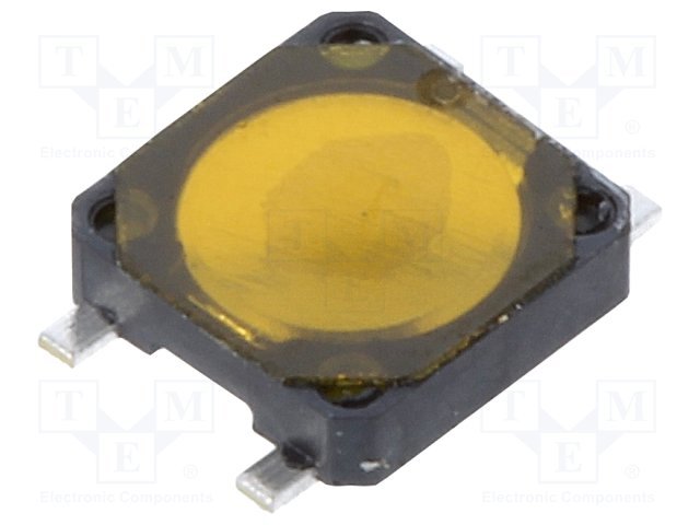 Mikroslēdzejs horizontāls, SPST-NO, OFF-(ON), 0.05A/12VDC, SMD, 3.1x3.1x0.75mm, 4 izvadi