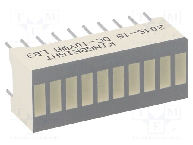 10LED skala, 25.4x10.16mm, dzeltena krasa