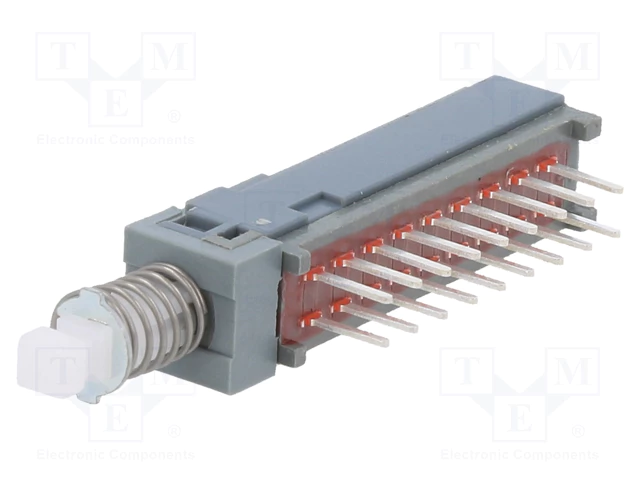 Poga 6PDT, ON-ON, 0.1A/30VDC, THT, 7.3x7x29.7mm, solis 2.5x2.5mm, ar fiksaciju