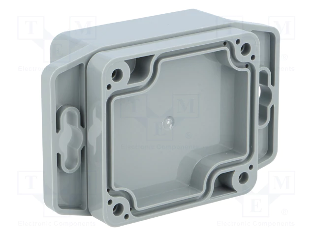 Plastmasas korpuss, 58x64x35mm, IP65, ABS, pelēkā krasa, ar piestiprinājumiem
