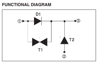 RBO40-40G, TVS array, REVERSED BATTERY AND OVERVOLTAGE PROTECTION, 80V, 120A, 1500W, TO-263
