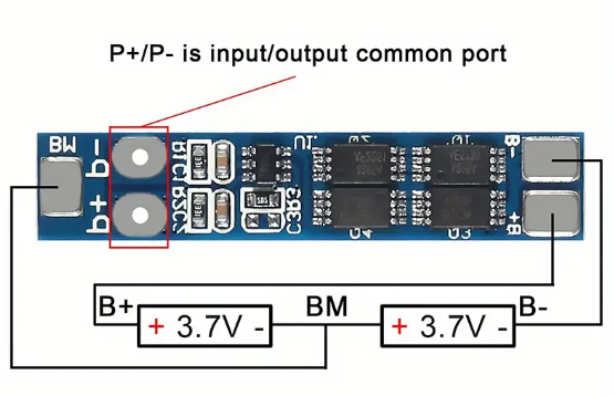 Modulis: Li-po/li-ion uzlādēšanas ierīce, 2 baterijas, 8.4/7.4VDC, 8A, 38x8x2.5mm