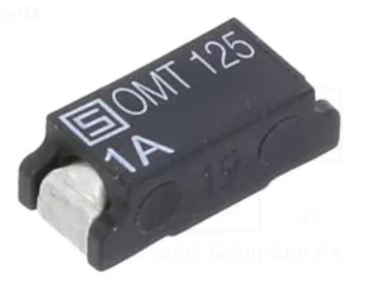 1A, 2912, Drošīnātājs lēns, 125VAC/125VDC, 7.4x3.1x2.6mm, SMD