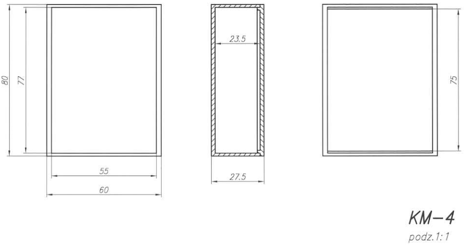 Plastmasas korpuss, 60x90x28mm, ABS, pelēkā krasa
