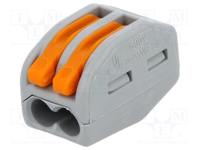 Kabeļa atrs savienotājs, 0.08...2.5mm2, 2pin, 32A/400V, WAGO