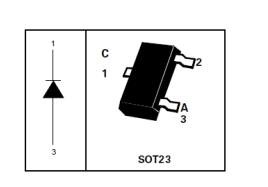 ZHCS1000(ZS1), SMD, Diode Schottky, 60V, 1A, 12ns, SOT23