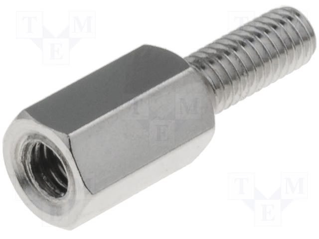 Distancers L=8mm, M3 iekšeja vitne- M3 areja vitne, misiņš
