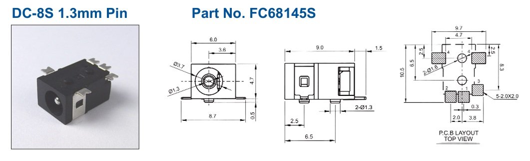1.3*3.5mm, ligzda, SMD, on/off, 1A/12VDC, CLIFF