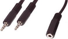 3.5mm ligzda stereo/2x3.5mm štekers stereo vads, 1.5m