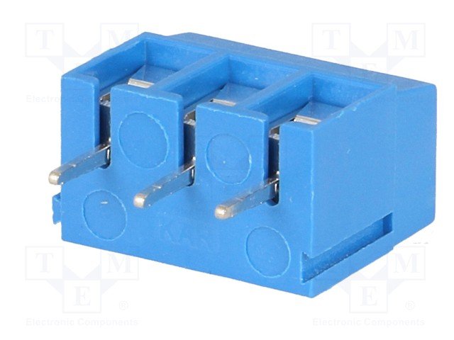 Terminal Blocks PCB, ar skrūvēm, 3pin, 5mm, 2.5mm2, 300V/10A, 10x16x11mm