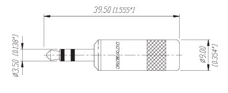 3.5mm štekers, stereo, metālisks, uz vadu, NEUTRIK