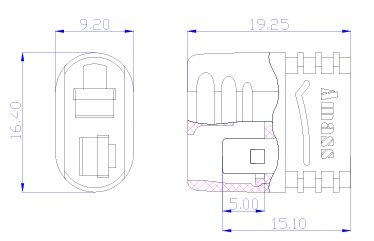 2Pin, AM1015, "mama", 500V, 25A, 12AWG(4mm2), lodejama vadam, ar korpusu