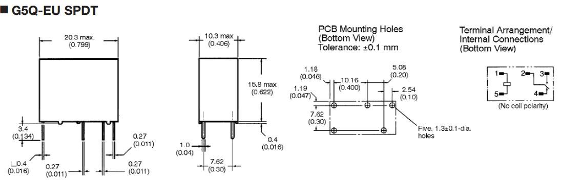 Relejs DC12V, SPDT, 10A/250VAC, 5A/30VDC, 360R(33.3mA), viens kontakts uz pārslēgšanu, 19.5x15.8x15mm, OMRON