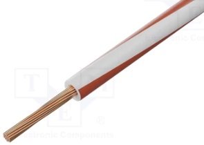 Kabelis montāžas, daudzdzislas, 0.35mm2, CU, balta/sarkana krasa
