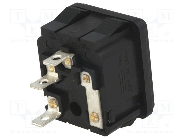 Tikla štekers, 250VAC, 10A, C14(E), + drošinātājs, ar sprūdiem, šasijai