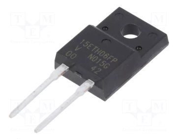 15ETH06FP Diode, 600V, 15A, 22ns, TO-220F-2