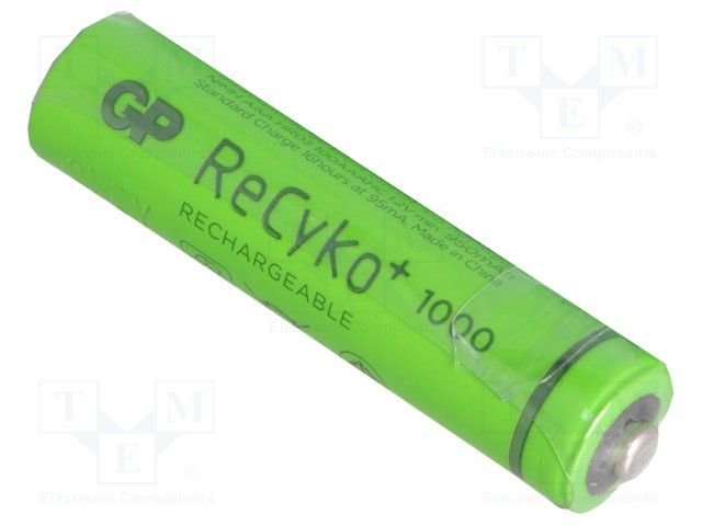 Akumulatori AAA, GP(ReCyko+), bez izvadiem, Ni-MH, 1000mAh, Ø10.5x44.5mm, 1.2V, 15gr.
