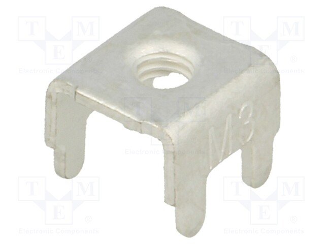 Skrūvju aizspiednis, M3, bez skrūves, THT, aizspiednis zem skrūves