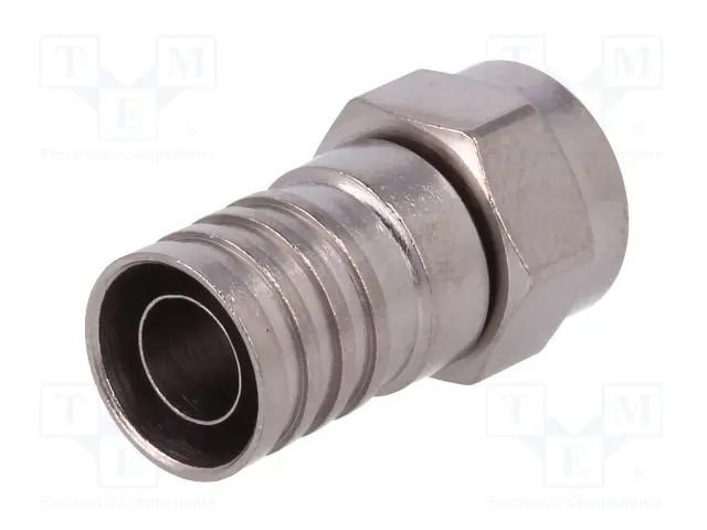 F Konektors kabelim, Ø6.5mm, 75R, RG6, aizspiešana (sešstūris)