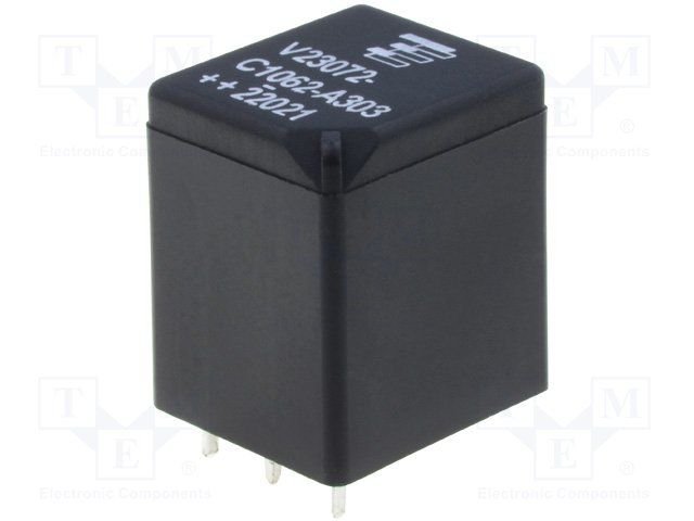 Relejs DC24V, SPDT, 10A/12VDC, 520Ω(46mA), viens kontakts uz pārslēgšanu, 14.7x16.9x19.2mm, TE Connectivity