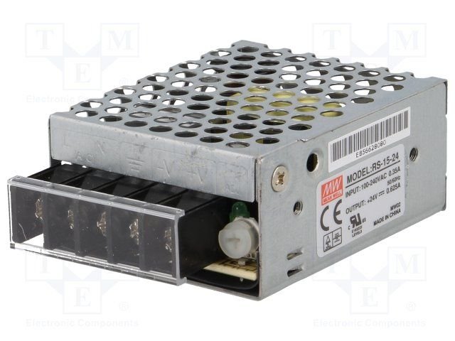 Barošanas bloks 220V=>24V(22...27.6V), 0.625A, 15W, 62.5x51x28mm, 0.131kg, modulis