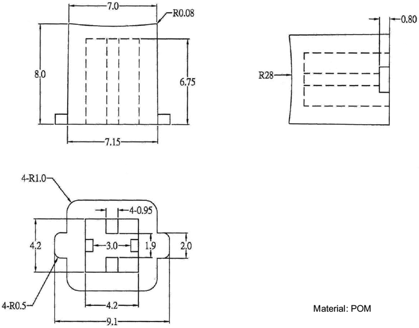 Cepurīte mikrosledzejam BS800, 7x7x8mm, kvadrātiska, melna