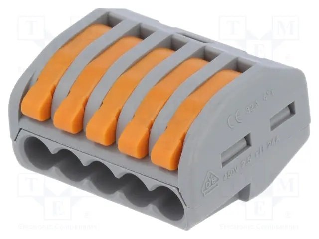 Kabeļa atrs savienotājs, 0.2...2.5mm2, 5pin, 24A/450V, 28AWG...12AWG