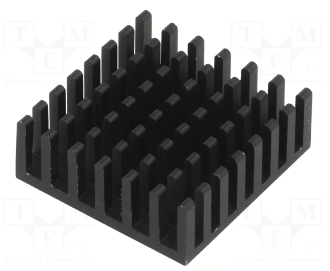 Radiators 27x27x10mm, aluminijs, melna krasa