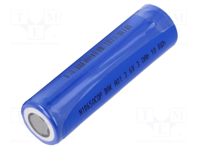 Akumulatori Li-Ion, 3000mAh, 3.6V, MR18650, 18.55x65.2mm, 20A, BAK BATTERY, 46.895gr.