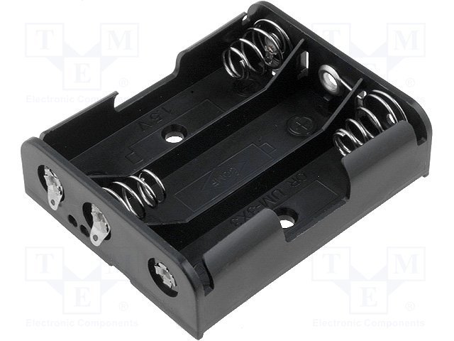 Bateriju turetajs 3xAA |||, izvadi: kontakti lodēšanai