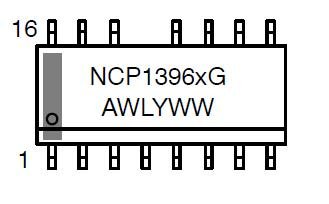 NCP1396AG SMD Mikroshēma High Performance Resonant Mode Controller featuring High Voltage Drivers, SO15