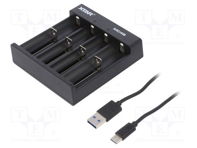 LADE XTAR, AA/AAA, Li-Ion/Ni-Cd/Ni-MH, 1.2 / 3.6 / 3.7V, 5VDC, USB C kabelis