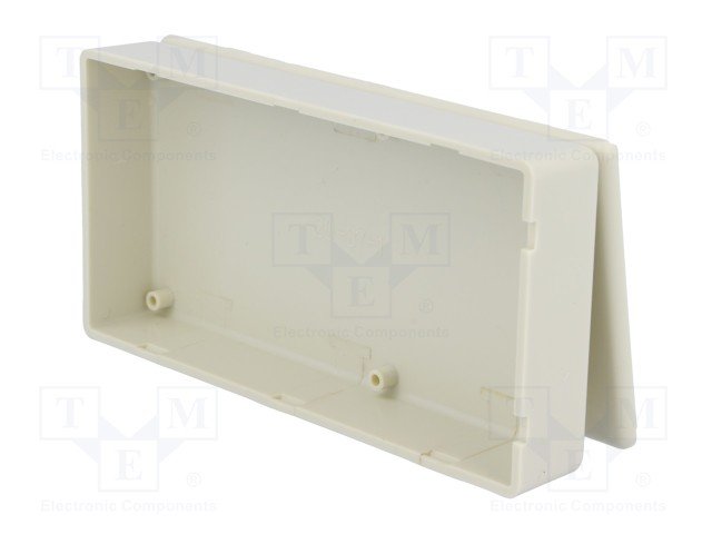 Plastmasas korpuss, 61x121x23mm, ABS, ar bateriju nodalījumu, pelēkā krasa