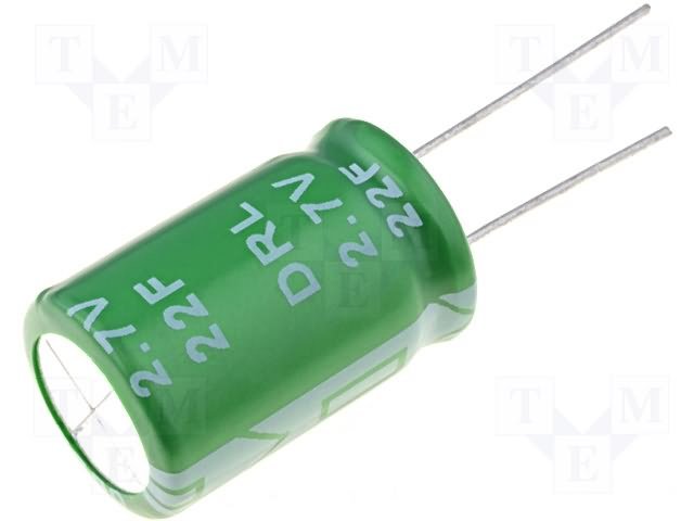 22F/2.7V, 16x25mm, 5.9A, superkondensātors