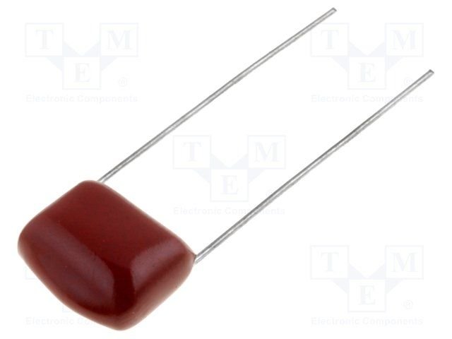 33nF, 400VDC, ±10%, plēves, poliesters kondensators, 7.5mm, 9.5x3.9x8.8mm