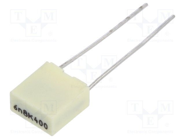 6.8nF/400VDC, 200VAC, ±10%, plēves, poliefirs kondensators, 5mm, 7.2x2.5x6.5mm