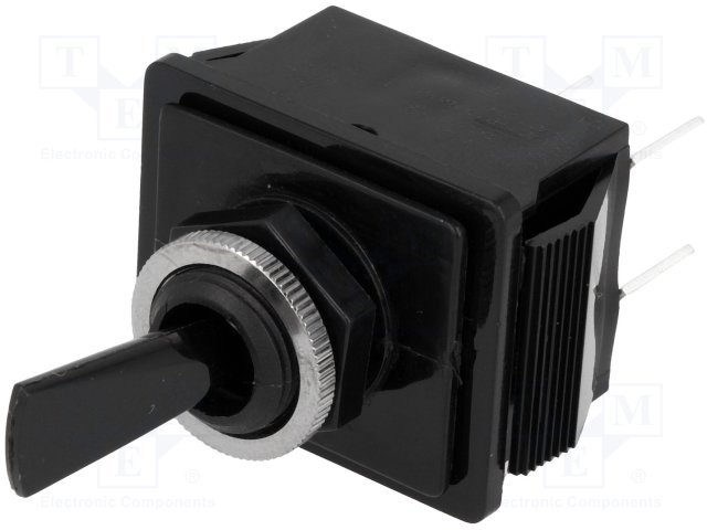 Tumblers, DPST-NO, OFF-ON, 16A/250VAC, lodēšanai, 6.3x0.8mm, M12, 35x30.2x19.2mm, poliamids, ARCOLECTRIC, ar fiksaciju