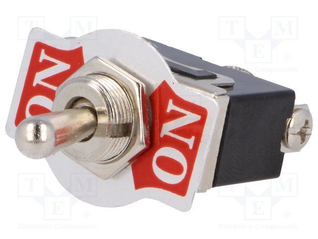 Tumblers, SPDT, ON-ON, 10A/250VAC, skrūvejamas, M12, 29x15.8x19mm, ar fiksaciju